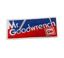 Vintage GENERAL MOTORS GM MR. GOODWRENCH Auto Repair 4.5”x 2” Iron On Patch picture