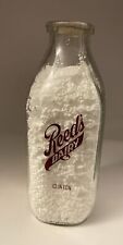 Vintage REED'S DAIRY ACL Quart Milk Bottle Clinton ? picture
