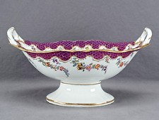 Wedgwood Hand Painted Floral Purple Fish Scales & Gold Dessert Center Bowl C1830 picture
