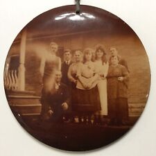 ANTIQUE c.1910s LARGE CELLULOID BUTTON PHOTOGRAPH 6” NAMED BRANTFORD ONTARIO picture