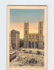 Postcard Place D'Armes & Notre Dame Cathedral Montreal Quebec Canada picture