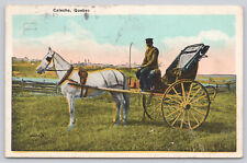 Postcard Caleche Quebec Canada Horse Drawn Carriage (860) picture