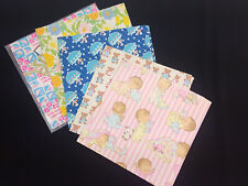 Lot of 5 VINTAGE 1980s Flat Gift Wrap Wraping Paper Sheets Baby Shower picture
