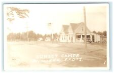 Sunset Camps Raymond NH New Hampshire Postcard RPPC Socony Gas Station Sign picture