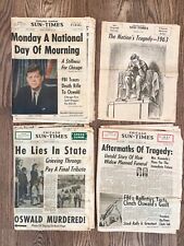 4 Chicago Sun Times Newspapers + Memorial JFK President Kennedy Assassination picture