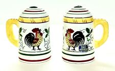Vintage PY Ucagco Japan Rooster and Roses Colorful Salt & Pepper Shakers picture