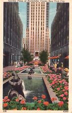 Postcard NY New York City Garden Plaza Rockefeller Center 1952 Vintage PC b5508 picture