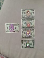 Lot of 4  1997 Vintage LOONEY TUNES Money Stickers Vending Series Taz Elmer picture