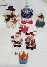 7 Unbranded Santa, Snowman, & Deepo Hanging Christmas Tree Ornaments picture