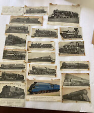 Lot  Railroad Steam Locomotive Photos From Magazine Cut Out Scrapbook 1930-40s picture