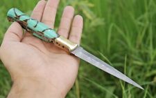 HANDMADE Double-Edged V42 Military Damascus steel Hunting Dagger boot Knife picture