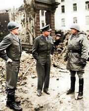 George Patton General Dwight Eisenhower President WWII 8x10 RARE COLOR Photo 605 picture