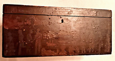 Antique Decoupaged Wooden Storage Chest picture