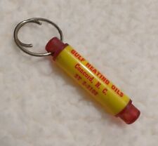 Vintage GULF Keychain ~ Yellow & Red ~ Gulf Heating Oils Concord, NC ~ Pre-Owned picture
