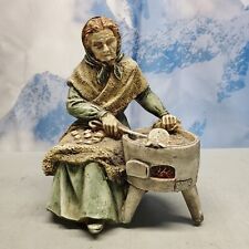 🔥 Vintage Grandmother Cooking Over Fire 7 Inch Tall Statue Heavy For Size Used picture