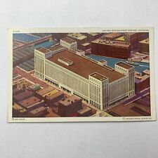 Postcard Illinois Chicago IL Post Office Aerial Bird Eye View 1930s Unposted picture