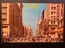 Postcard Los Angeles CA - c1950s View of Broadway Street Businesses picture
