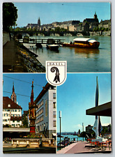 c1980s Basel Switzerland Multi-View Vintage Postcard picture