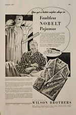 1937 Wilson Brothers Mens Wear Vintage Ad Faultless Nobelt Pajamaz picture