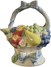 Vintage Omnibus Fitz & Floyd Decorative Summertime Fruit Basket 34oz. Tea Pot. picture