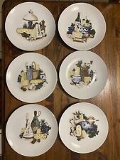 LOT Of 6 VINTAGE KAHLA GERMANY Wine Cheese Fruit PORCELAIN PLATES picture
