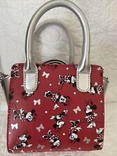 Disney Crossbody Purse Minnie Mouse Silver Bows Polka Dot Mini Handbag Girlie picture