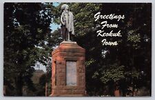 Postcard Greetings From Keokuck, Iowa, Statue of a Sac Chief in Rand Park picture