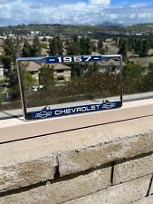 New 1957 Chevrolet Reflective Blue License Frame New picture