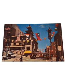 Postcard San Francisco Chinatown Trolley Street View Card California Chrome picture