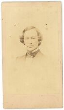 CIRCA 1860'S CDV Handsome Dapper Clean Cut Man Wearing Suit JW Black Boston, MA picture
