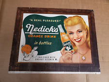 Vintage Nedicks Orange Drink In Bottles Sign Cardboard Litho A picture