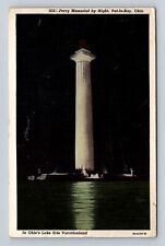 Put in Bay OH-Ohio, Perry Memorial by Night, Antique Vintage Souvenir Postcard picture