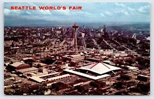 Postcard Seattle Worlds Fair, Aerial View, Space Needle c1960s picture