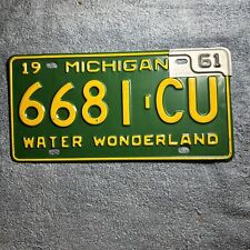 1959 Michigan Commercial Truck License Plate With 1961 Validation Tab 6681-CU  picture