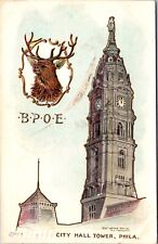 Postcard B.P.O.E City Hall Tower in Philadelphia, Pennsylvania picture