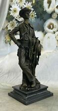 Cowboy Country Western Ranch Gift Lover Bronze Marble Base Statue Figurine Deal picture