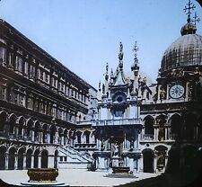 Courtyard & Bronze Wells, Venice, Italy, c1900's Magic Lantern Glass Slide picture