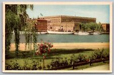 Stockholm Sweden Historic Royal Palace Scenic Waterway WB UNP Postcard picture