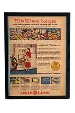 Vintage Advertisement General Electric Refrigerator 1951 Unique Retro AD Framed picture