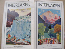 Rare Colorful 1932 Antique Interlaken, Switzerland Souvenir Advertising Brochure picture