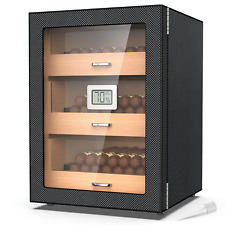 Cigar Humidor, Storage 100-150 Counts Cigar Humidor Cabinet 3 Layer, Desktop Hum picture