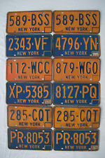 1960s, 70s NEW YORK LICENSE PLATE LOT OF 12 PLATES , ART, CRAFT, 3 PAIRS picture
