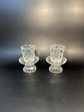 Vintage Partylite 2 Quilted Crystal Votive Candle Holders P9246 RETIRED picture