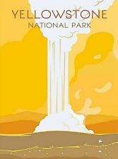 Yellowstone National Park Old Faithful Wyoming Retro Travel Art Poster Print picture