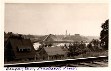Eastern Corporation Paper Mill Penobscot River Bangor Maine 1940s RPPC Postcard picture