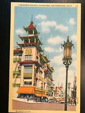 Vintage Postcard 1935 Business District Chinatown San Francisco California CA picture