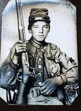 civil war Military soldier With Rifle tintype C067RP picture