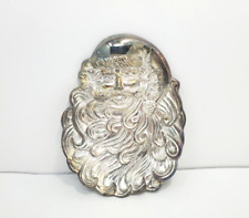 Vintage International Silver Company Santa Face Dish Tray Christmas Silver Plate picture