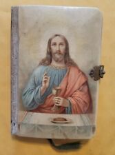 Antique Celluloid Polish Pocket  Bible Copyright 1921 Jesus Christ  picture
