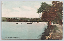 Postcard Herkimer New York Mirror Lake  Litho-Chrome Antique picture